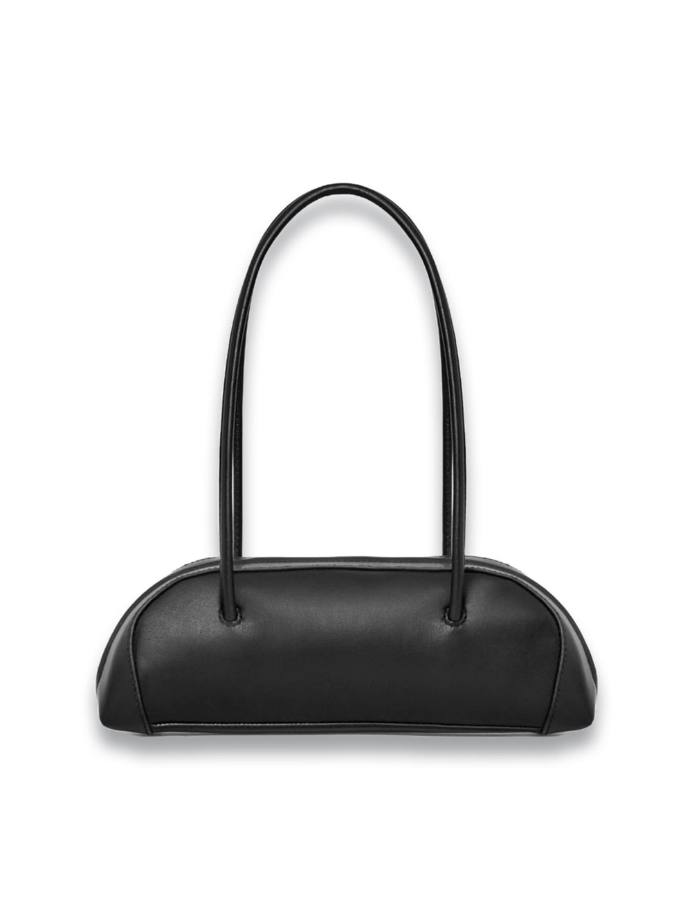 Cos Classic Black Leather Shoulder Bag